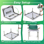 Costway Folding Mahjong Table With Cup Holders, Felt Mat And Carrying Handle - 35in x 35in x 29in