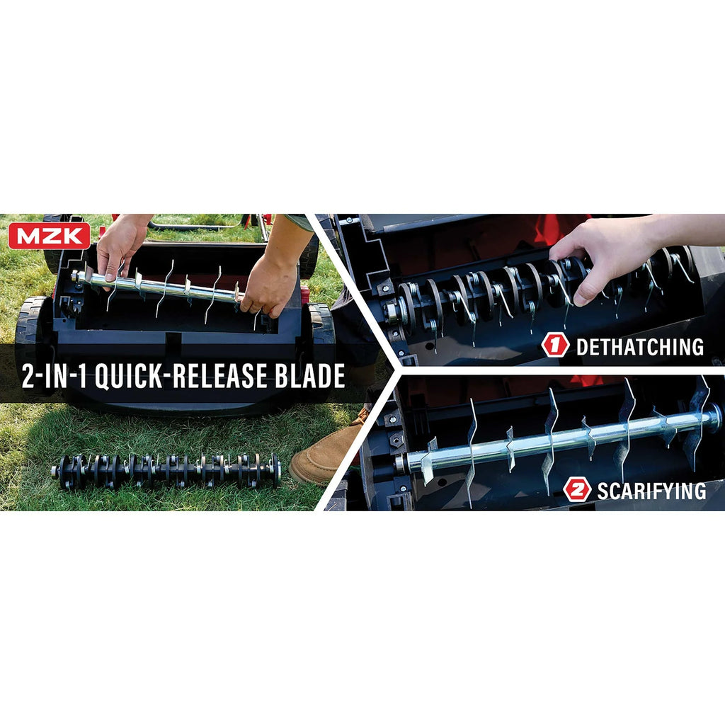 Mzk Electric Dethatcher & Scarifier, 12 Amp, 13in Rake Path
