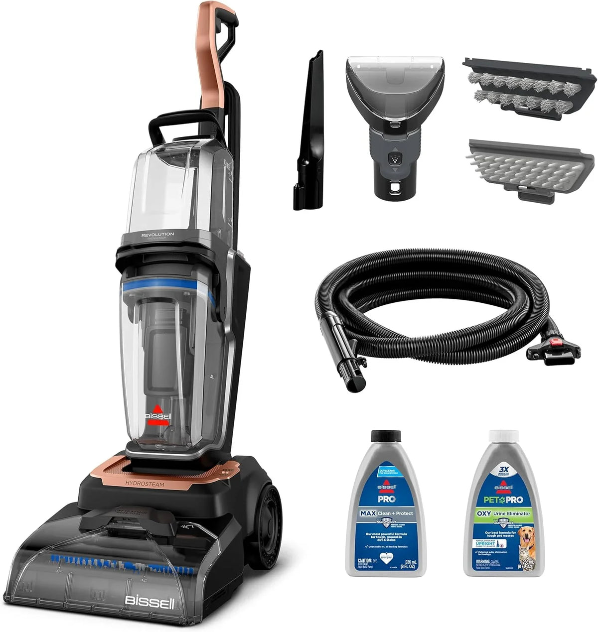 BISSELL Revolution HydroSteam Upright Deep Cleaner, Black, 1-Gallon Clean Tank - 4123