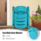 Rolling Folding Plastic Pool Lounge Chair With Armrests, 5 Position - Patio Deck Beach Chair