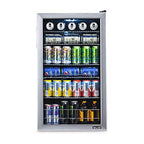 NewAir Beverage Refrigerator Cooler, 126 Cans, Stainless Steel, Right Hinge Glass Door - AB-1200