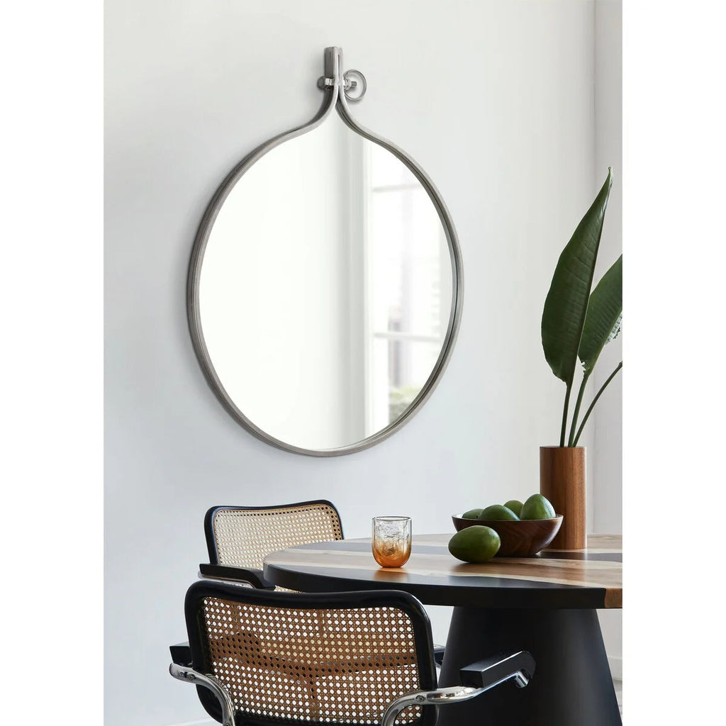Modern Round Wall Mirror With Decorative Metal Frame