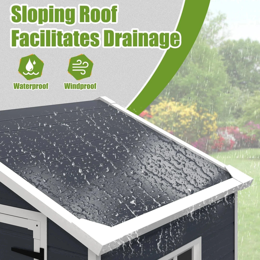 Enyopro Horizontal Resin Outdoor Storage Shed, 306Gal, 55.9in L x 29.52in W x 43.3in H