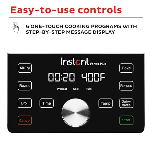 Instant Pot Air Fryer 6QT XL, 6-in-1, Black - Vortex Plus