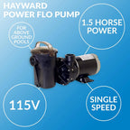 Hayward PowerFlo LX Above-Ground Pool Pump, 1.5 HP, Black - W3SP1580X15