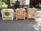 Inked Woodworking 48 Quart Antiqued Cedar Cooler Stand With Brass Drain, Bottle Opener And Cap Catcher