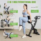 Caromix Folding Exercise Bike, 4 in 1, 16-Level Magnetic Resistance, 330LB Capacity
