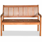 Eucalyptus Wood Outdoor Garden Bench, 2-Person, 50 x 25 x 36 in
