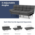 Convertible Futon Sofa Bed With Memory Foam, 71in