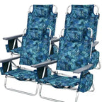 Costway Folding Backpack Beach Chairs 4-Pack, 5-Position Adjustable