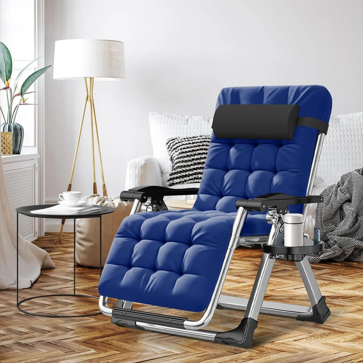 NAIZEA Zero Gravity Lawn Recliner Chairs, 2 Pack, Black