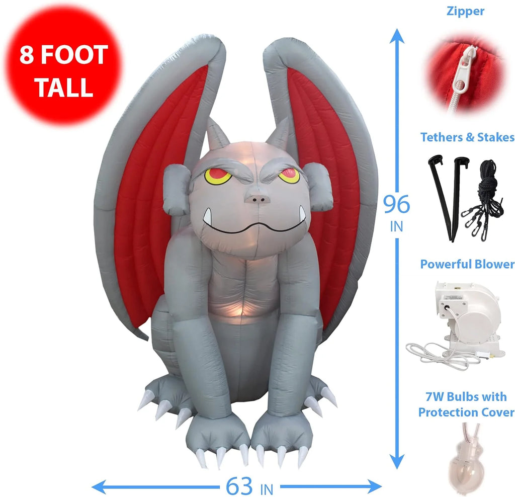 BZB Goods Giant Halloween Inflatable Gargoyle Monster Light Decoration, 8ft - 8542005850