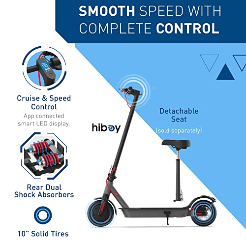 Hiboy Folding Electric Scooter, 500W Motor, 10in Solid Tires - S2 Pro