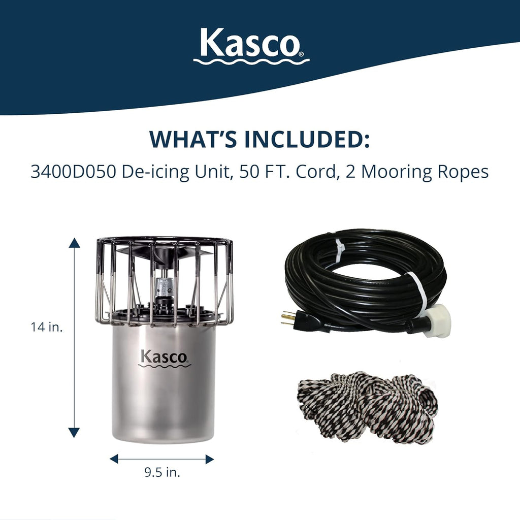 Kasco Lake And Pond De-Icer 3/4 HP 120V With 50 Ft Electric Power Cord