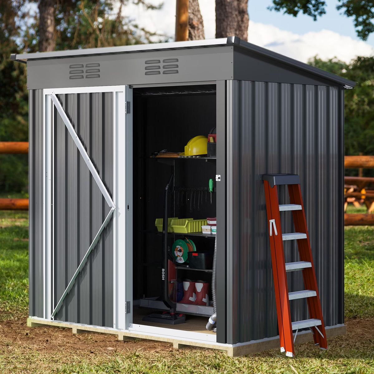 UFORIC Outdoor Storage Shed, 5 x 3 ft, Dark Gray