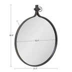 Modern Round Wall Mirror With Decorative Metal Frame
