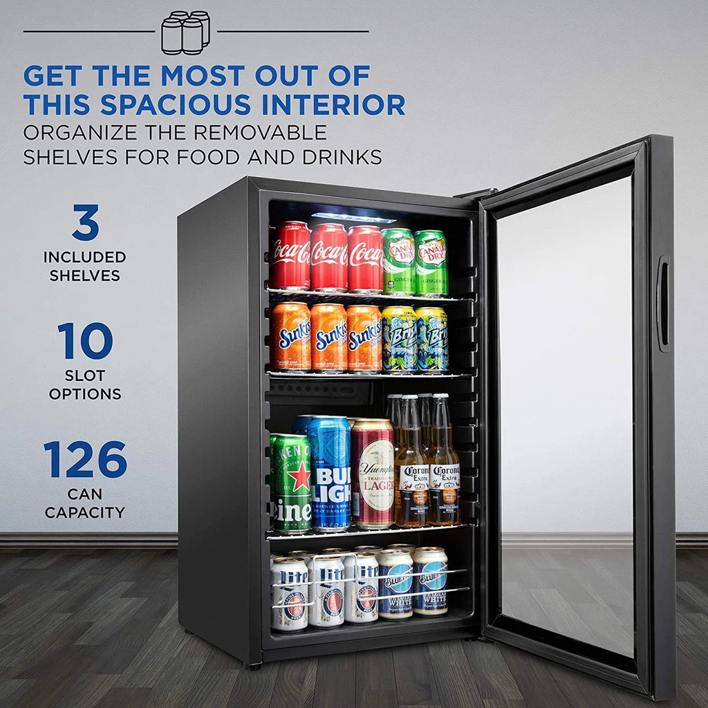 Ivation Freestanding Wine Cellar Mini Fridge, 101-Bottle, Stainless Steel