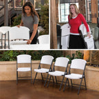 Lifetime 4 8-Foot Rectangle Folding Tables And 32 Chairs Set, White Granite - 80147