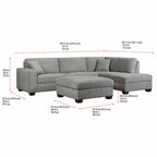 Thomasville Miles Fabric Sectional With Storage Ottoman, 3 Piece, Blue Or Gray