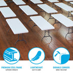 Lifetime 4 8-Foot Rectangle Folding Tables And 32 Chairs Set, White Granite - 80147