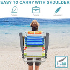 Costway Folding Backpack Beach Chairs 4-Pack, 5-Position Adjustable