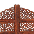vidaXL 4-Panel Folding Privacy Screen, Solid Mango Wood, 63 x 65 in - Brown