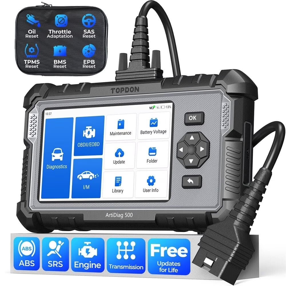 TOPDON Car Diagnostic Scanner With Engine, ABS, SRS, Transmission And CAN Tests - ArtiDiag500