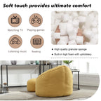 MOONMISS Microfiber Upholstered Round Bean Bag Sofa Chair With Ottoman - Gray