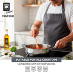 BRA COOKWARE 9-Piece Stainless Steel Cookware Set With Silicone-Coated Handles - Master