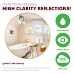 Round Aluminum Wall Mirror With Decorative Metal Frame