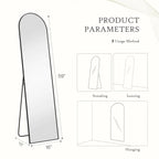 Full-Length Floor Mirror With Stand, Aluminum Alloy Frame - 71x30