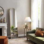 Full-Length Floor Mirror With Stand, Aluminum Alloy Frame - 71x30