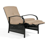 Adjustable Patio Recliner Lounge Chair With Cushion, 300 lbs - 38 (D) x 26.5 (W) x 38.5 (H) Inches