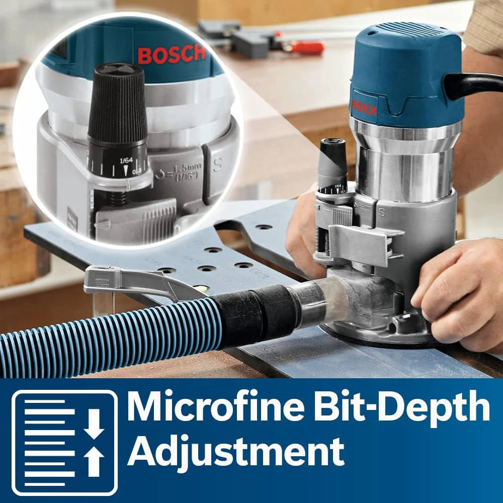 BOSCH Wood Router Tool Combo Kit, 12 Amp, 2.25 Horsepower - 1617EVSPK