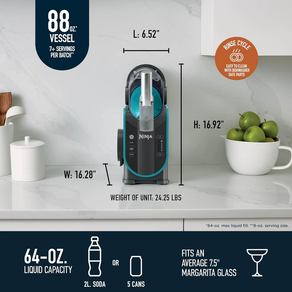 SLUSHi Frozen Drink And Slushie Machine, 88 oz, 5 Preset Programs, Black - FS301