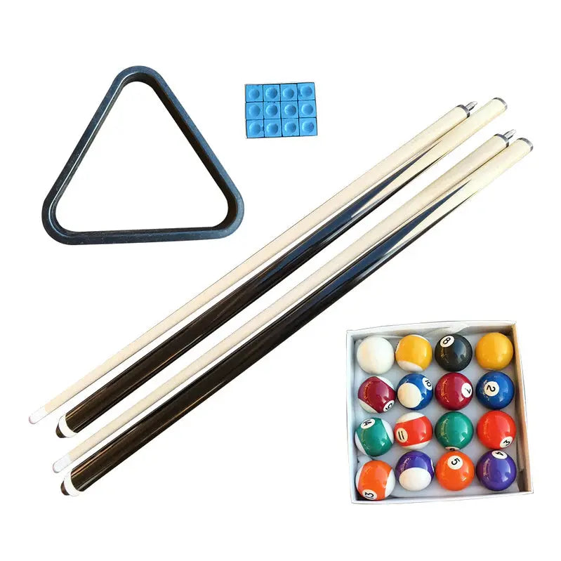 Classic Slate Pool Table With Cue And Ball Set, 8 Ft, Walnut Wood Frame