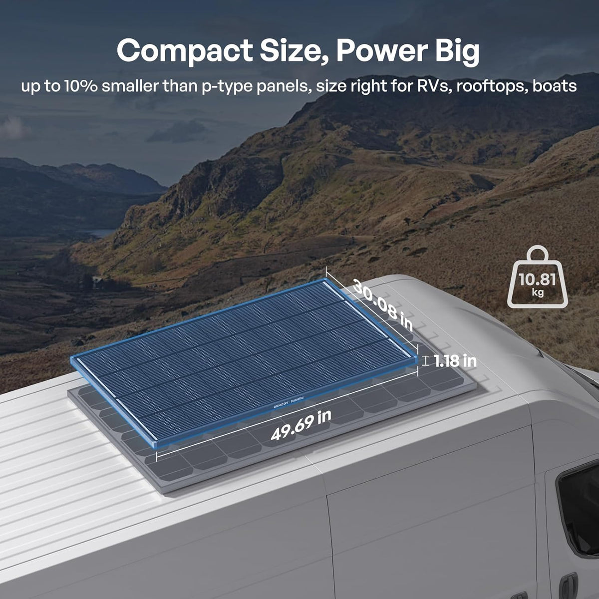 Renogy 200W ShadowFlux Anti-Shading N-Type Solar Panel for 12V/24V Systems