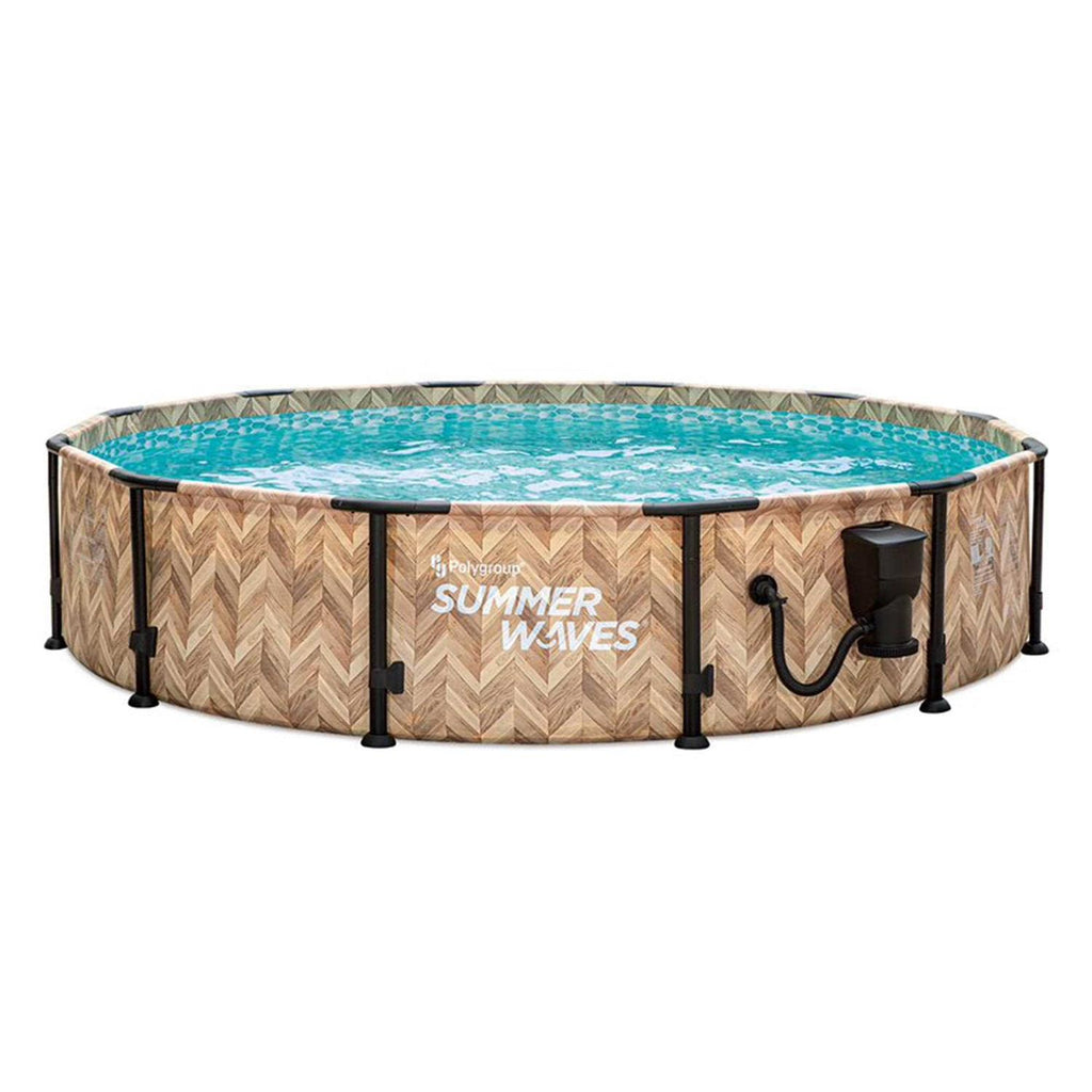 Summer Waves Elite Round Frame Above Ground Swimming Pool, 144.00 x 144.00 x 30.00 Inches