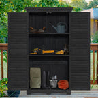 MCombo Tall Garden Wood Storage Shed, Brown - 1.52 x 2.85 ft
