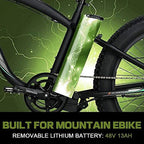 ECOTRIC Adult Electric Bike 26 x 4.0 in Fat Tires, 750W, 48V 13AH - Hammer