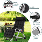 NAIZEA Zero Gravity Lawn Recliner Chairs, 2 Pack, Black