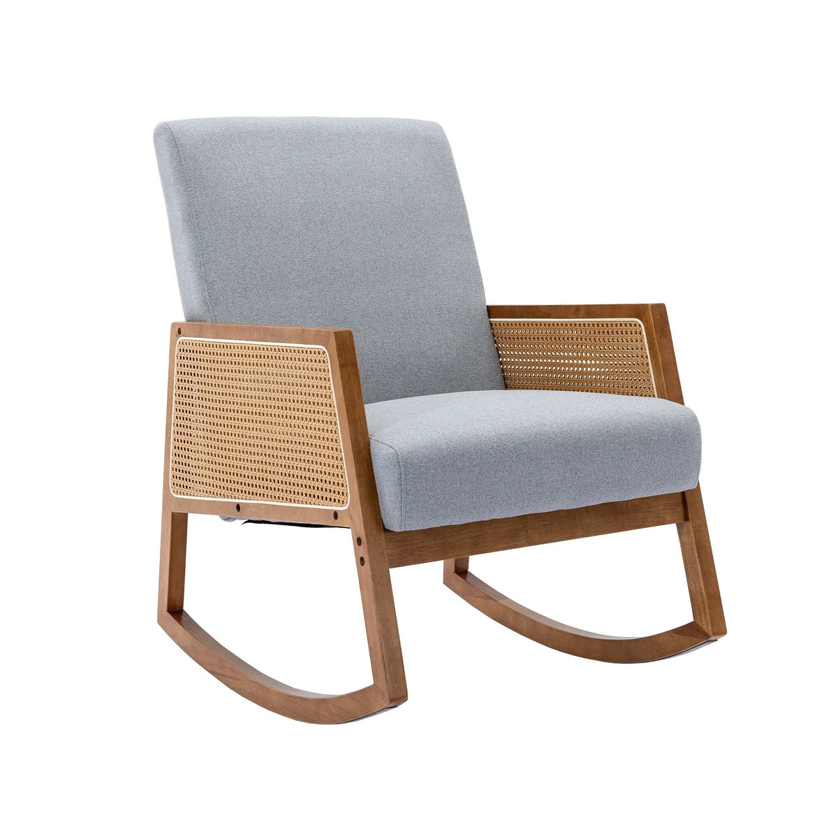 Upholstered Tall Back Gliding Rocking Armchair