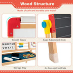Kids Wooden Art Easel With Chalkboard, Magnetic Whiteboard And Paper Roll - 3-In-1