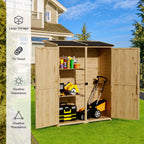 Lofka Outdoor Storage Cabinet With 2 Lockable Doors And 2 Adjustable Shelves, 34.3 x 18.3 x 63.2 in
