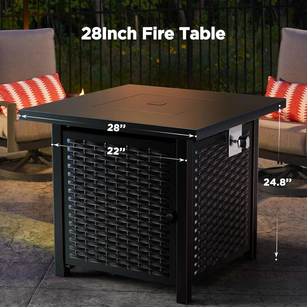 Ciays Outdoor Propane Fire Pit Table, 42-Inch, 50,000 BTU - CIFPT5B