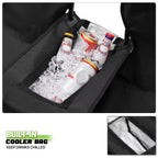 Magshion Portable Double Folding Camping Chair With Removable Umbrella, Cooler Bag And Carry Bag, Black