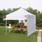Eurmax USA 10 x 10 Pop-Up Commercial Canopy Tent With 4 Sidewalls, Roller Bag And Awning