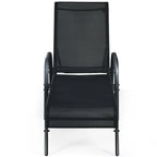 Fabric Folding Outdoor Chaise Lounge Chairs, 2 Pcs, 5 Position
