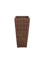 All-Weather Wicker Planter Set With Liners, 2 Piece, Mocha, 11 in L x 11 in W x 23 in H