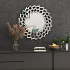 Round Spiral Sunburst Decorative Wall Mirror